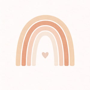 Decorazione murale arcobaleno in stile boho, arredamento neutro per la cameretta, stampa arcobaleno minimalista, decorazione murale beige pastello, poster per la camera dei bambini, set di stampe artistiche da parete