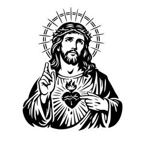 Jesus SVG, Sacred Heart Jesus png, Christliches Design, Religiöses Clipart, Cricut Schnitt Datei, Glaube Design
