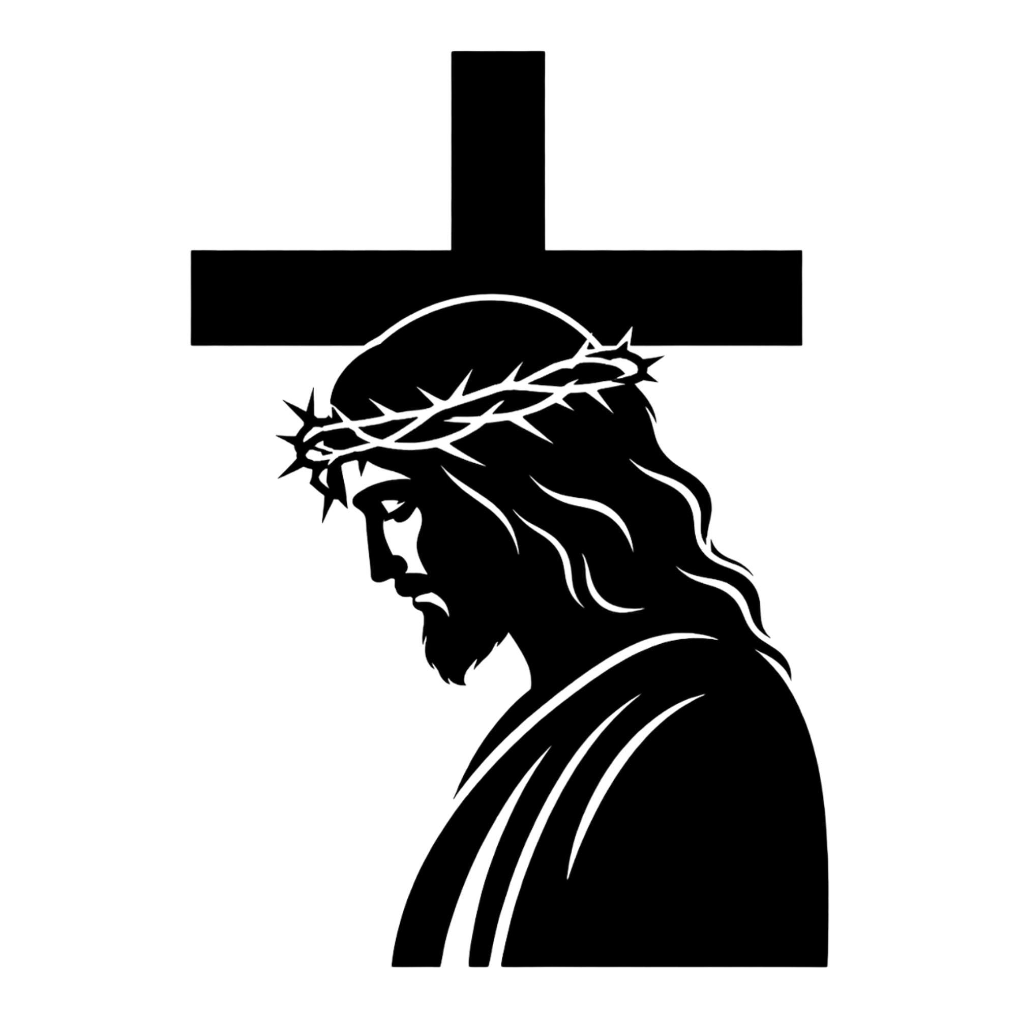 Jesus Cross Silhouette Svg, Jesus Christ Svg, Christian Svg Design ...
