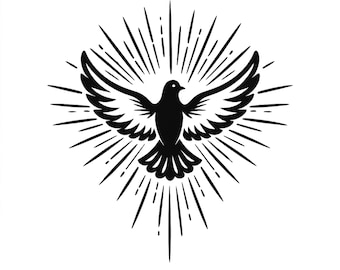 Paloma del Espíritu Santo SVG, Paloma PNG, Paloma cristiana SVG, Archivo de corte para Cricut, Diseño religioso, Imágenes prediseñadas de fe, Símbolo de paz