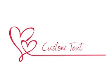 Corazón personalizado SVG PNG / Diseño de nombre personalizado / Arte lineal de amor con texto personalizado / Archivo de corte para Cricut Silhouette
