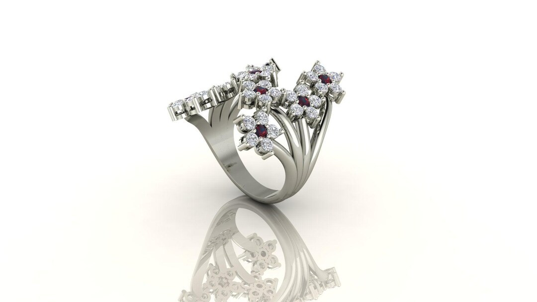 Dazzling Flower Cluster Ring - Etsy