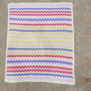 Crocheted Baby/Lap Afghan/Blanket--Colorful Stripes