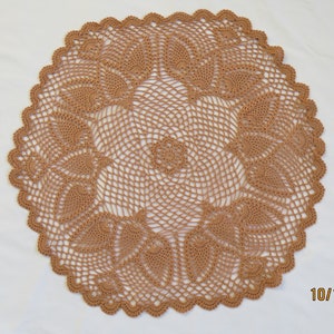 Crocheted Peace Dove Doily/Centerpiece--Copper