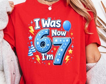7th Birthday Boy Tee, I Was 6 Now Im Seven, Kids Party Outfit, 7 Year Old Shirt, Youth Lightning Top, Bday Gift For Son