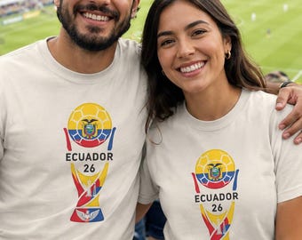 Comfort Colors Ecuador Soccer Trophy Graphic Tee, World Tournament Football Fan Unisex Shirt
