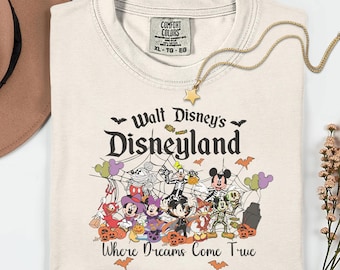 Vintage Disneyland Halloween Comfort Colors Shirt, Minnie Halloween Tee, Disney Trip Halloween Women Shirt, Gift for Halloween