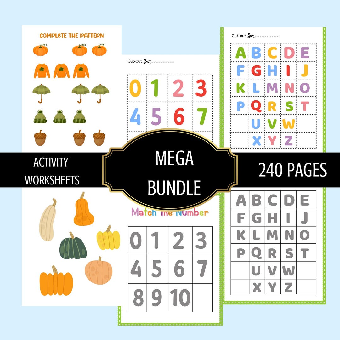Preschool Learning Activities Bundle | Toddler Worksheets Printable ...