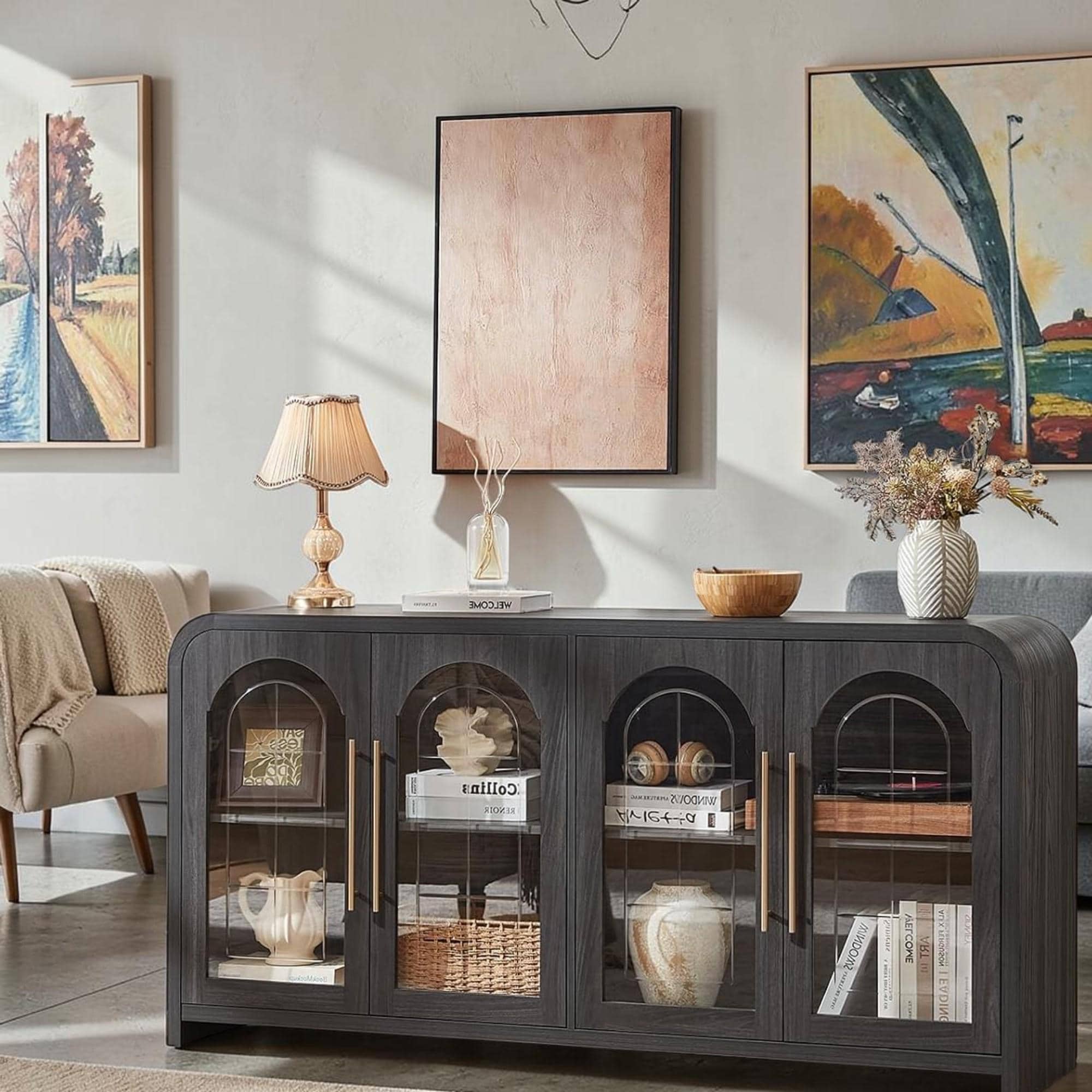 Vintage Arched China Cabinet - Etsy