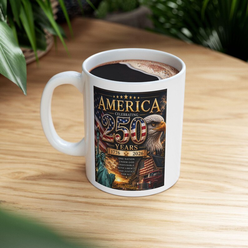 Taza con la bandera de la Estatua de la Libertad y el águila americana / Taza de café patriótica de EE. UU. imagen 7