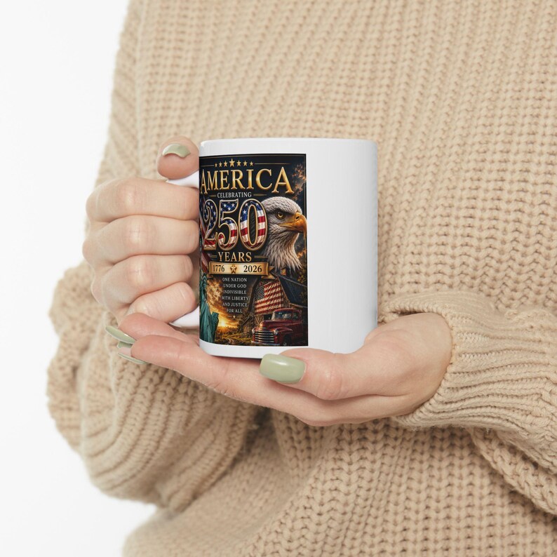 Taza con la bandera de la Estatua de la Libertad y el águila americana / Taza de café patriótica de EE. UU. imagen 9