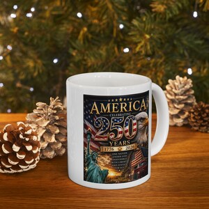 Taza con la bandera de la Estatua de la Libertad y el águila americana / Taza de café patriótica de EE. UU. imagen 8