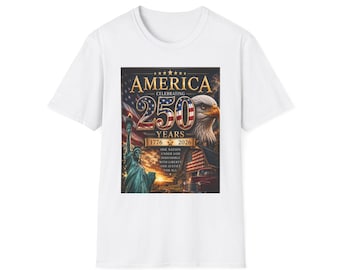Camiseta patriótica del 250 aniversario de EE. UU. / Bandera de la Estatua de la Libertad con águila y camión
