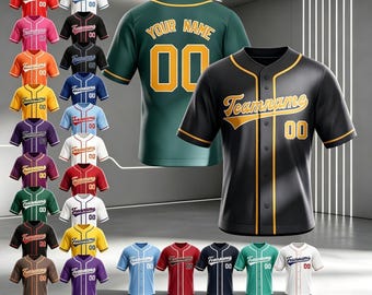 Custom Baseball Jersey, Personalized Name Number Team Logo Uniforms