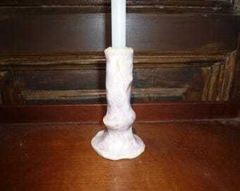 Handgemaakte keramische kandelaar | Organisch sculpturaal ontwerp | Hooggebakken geglazuurd aardewerk | Gemaakt in Barcelona