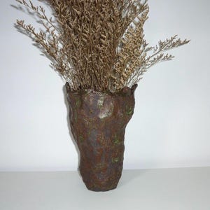 Handmade Brown ceramic Vase, Pottery Vase, Sculptural Home Decor, Gothic clay
