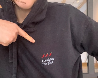 Sudadera Romantasy, Sudadera BookTok, Sudadera Fantasy Reader – Sudadera negra – Lectura por la trama – Sudadera Smut Reader