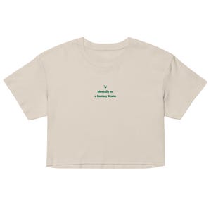 Mentally in a Fantasy Realm Crop Top (Beige) | Fantasy Reader Shirt | Romantasy Book Lover Tee | Booktok Reader Merch