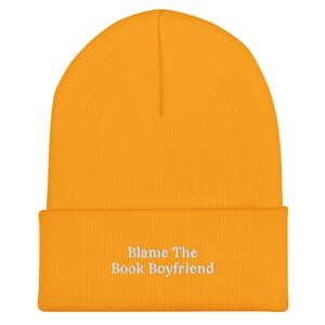 Blame the Book Boyfriend Beanie (Orange) | Romantasy Reader Beanie | Fantasy Book Lover Crop Beanie | Booktok Merch