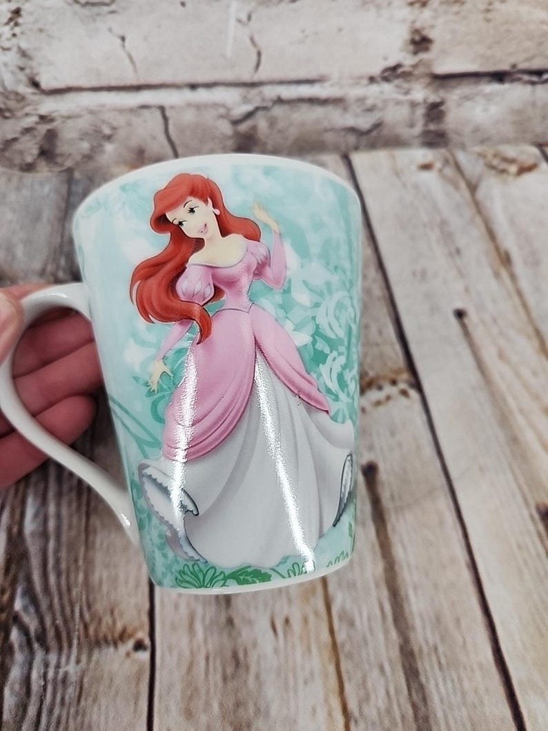 Disney Ariel Little Mermaid Princess Porcelain Coffee Tea Mug Cup Retired VTG 画像 4