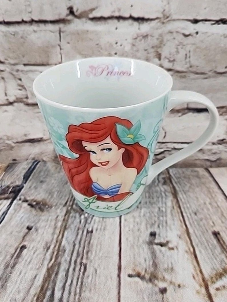 Disney Ariel Little Mermaid Princess Porcelain Coffee Tea Mug Cup Retired VTG 画像 1