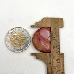 Cabochon Carnelian Jasper 26.5 Ct, Translucent Red Orange Oval Stone, Large Sunset Jasper Cabochon, Warm Earthy Gemstone 26 mm