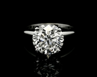 Large Natural Diamond Solitaire Engagement Ring.