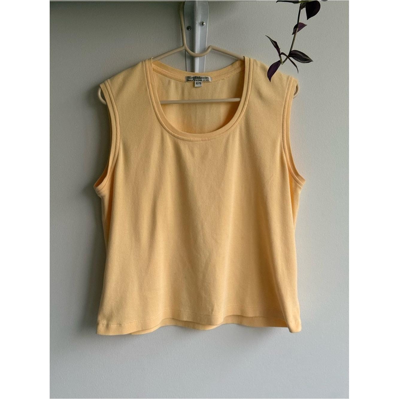 Tilley, Tilley Endurables Vintage Yellow Ribbed Tank Top XL - Made in Canada