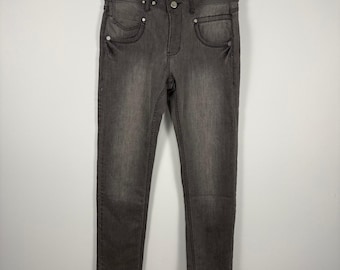 Vintage TOUGH Jeansmith "Machine Gun Renovator" Y2K-arkiverade grå jeans W32