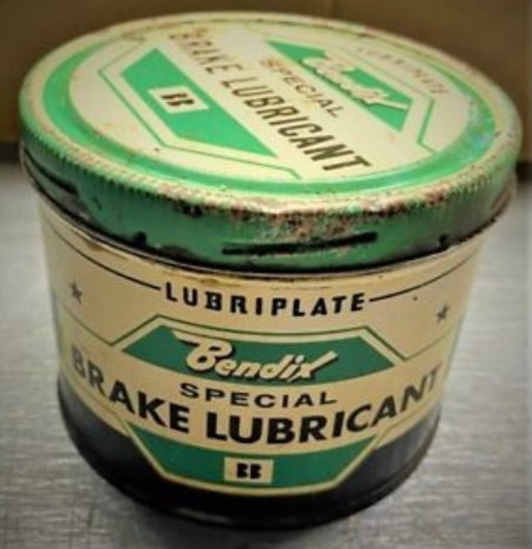 Vtg Bendix Lubriplate Brake Lube Special Oil Can Fiske Bros. Part Full