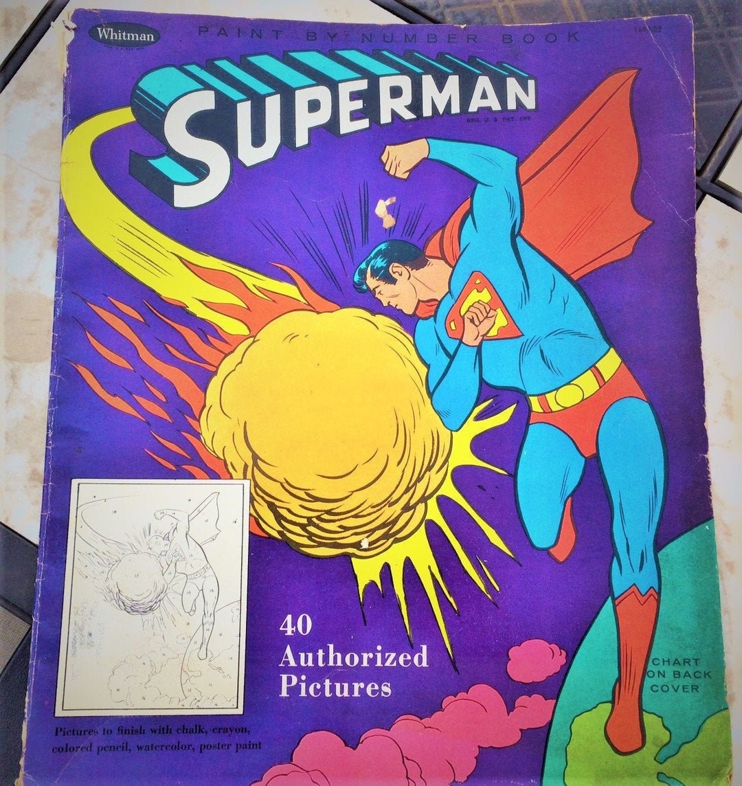 Vintage Superman Coloring Book Etsy