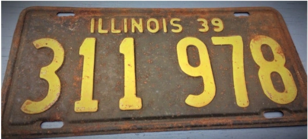 Vintage Illinois License Plates Year 1939 - Etsy