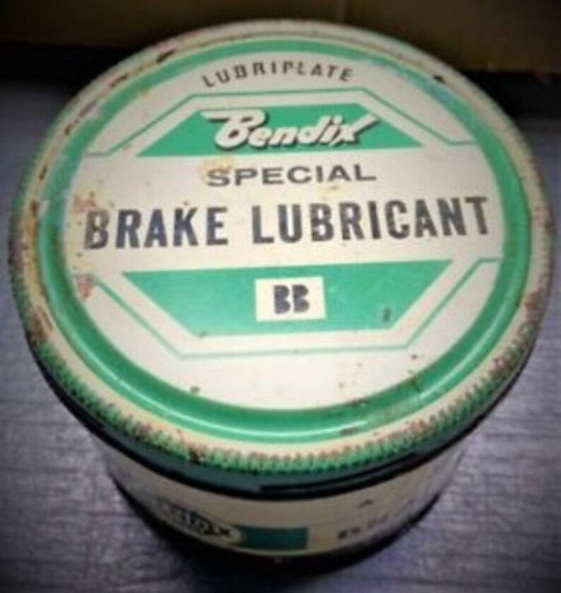 Vtg Bendix Lubriplate Brake Lube Special Oil Can Fiske Bros. Part Full