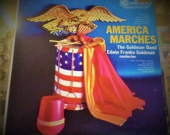 LP Vintage Edwin Franko Goldman & Band "America Marches" 1954 Camden, CAL-125