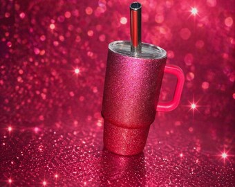 Roze glitterbeker