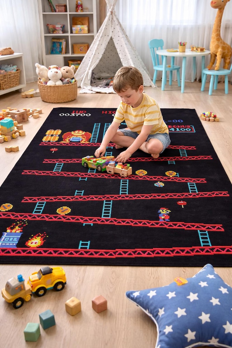 8 Bit Rug Retro Arcade Rug – Pixel Game Carpet, 8 Bit Nostalgia Gaming Carpet - Etsy