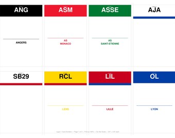 Separadores de tarjetas imprimibles de la Liga MLS