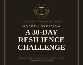 Moderner Stoizismus 30 Tage Herausforderung PDF Printable Anleitung zur Selbstverbesserung Stoaismus Philosophie Journal Resilienz Arbeitsmappe Digitaler Download