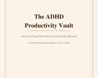 Der ADHS-Produktivitäts-Tresor ADHS-Planer-Handbuch, PDF, Dopamin-basiertes Aufgabensystem, Exekutivfunktion, digitaler Download