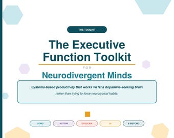 Exekutivfunktions-Toolkit für ADHD Neurodianer Digitale Produktion Planer PDF ADHS Printable Digitaler Download Dopamin-Gehirn-System