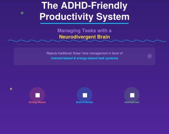 ADHS-Produktivitäts-Leitfaden PDF Neurodivergentes Aufgaben-Managemment-System Interessebasierter & Energiebasierter Planer ADHS Digitaler Download