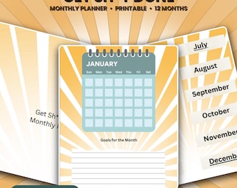 Sunny Get Sh*t Done Digitaler Planer 2026 Monatsplaner GoodNotes Notion Lustiger Produktionsplaner für Erwachsene Undatierter Digitaler Kalender