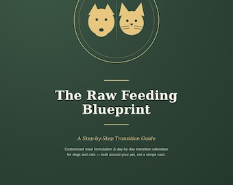 Rohfütterung Blueprint für Hunde & Katzen Mahlzeit Ratio Formeln Übergangskalender PDF Printable Rohkost Anleitung, Instant Download