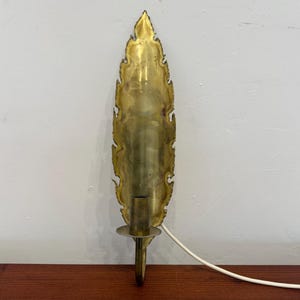 Vintage Svend Aage Holm Sørensen Mosiężny Kinkiet Płomień Duński Nowoczesny Kinkiet Lata 60. Oświetlenie Połowy Wieku