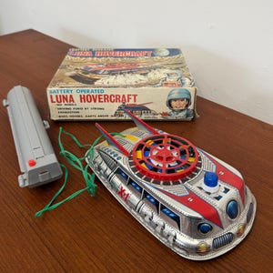 Aerodeslizador Luna de hojalata vintage de los años 60 con caja – Tokyo Plaything, Japón