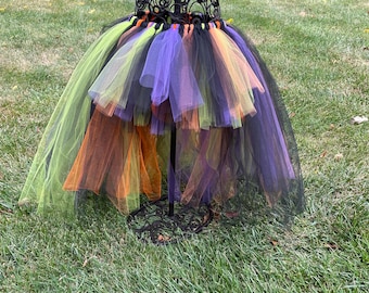 Hoog laag Halloween tutu heks tutu hoog laag rok hoog laag tutu heks kostuum hallo zwarte tutu