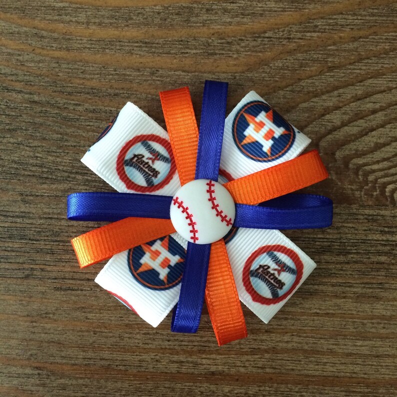 Houston Astros Baseball Hair Bow Headband Astros bow Etsy