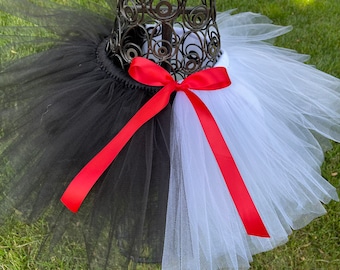 Cruella De Vil inspired tutu petty skirt cruella skirt Cruella deville tutu Dalmatian party theme