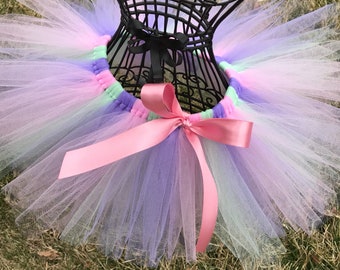 Unicorn tutu pastel rainbow tutu unicorn party theme mint green purple pink tutus girl birthday pastels