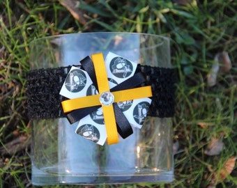 PITTSBURGH PENGUINS Hair Bow or Headband NHL Headband Penguins baby bow Penguins pin Hockey bow